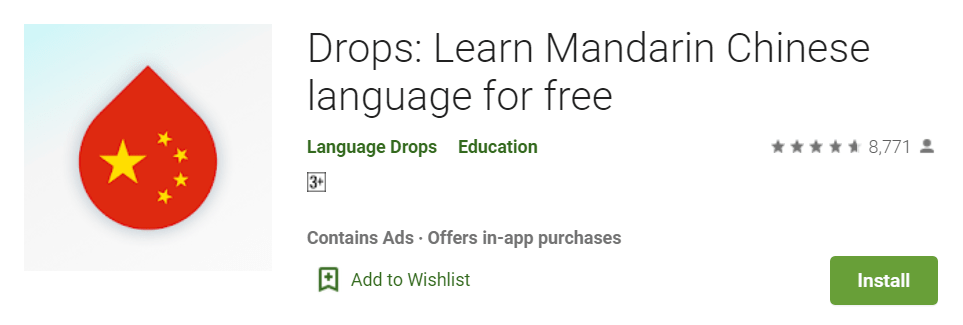 Drops Learn Mandarin Chinese language for free