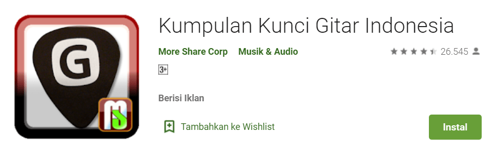 Aplikasi Kunci Gitar Indonesia