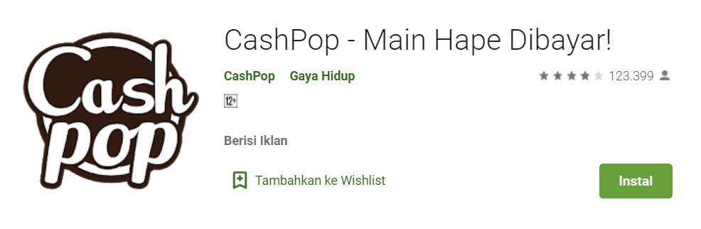 CashPop Main Hape Dibayar