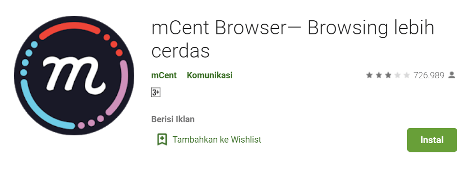 mCent Browser Browsing lebih cerdas