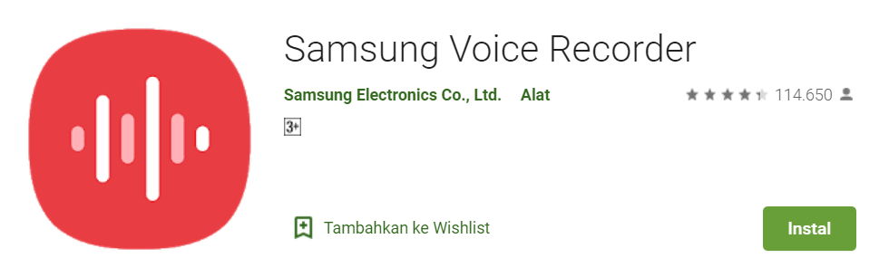 Aplikasi perekam suara untuk Android