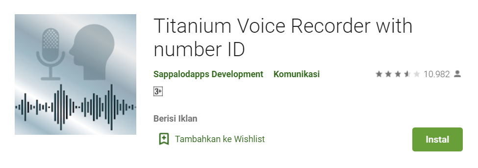 Titanium Voice Recorder with Number ID