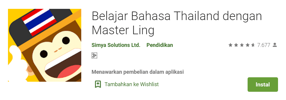 Belajar Bahasa Thailand dengan Master Ling