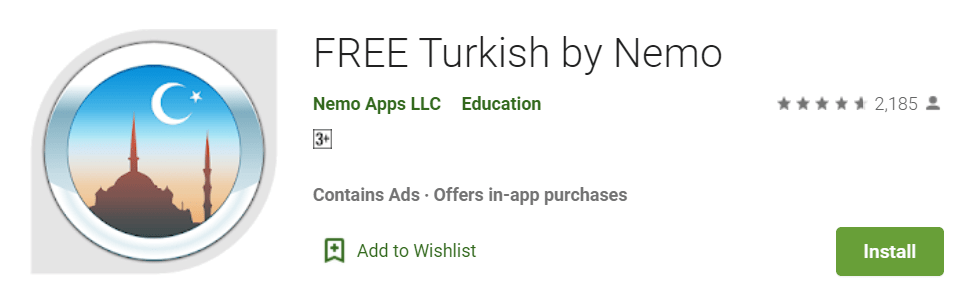 Apk belajar bahasa Turki
