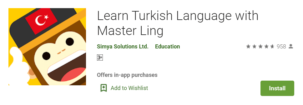 Belajar bahasa Turki Android