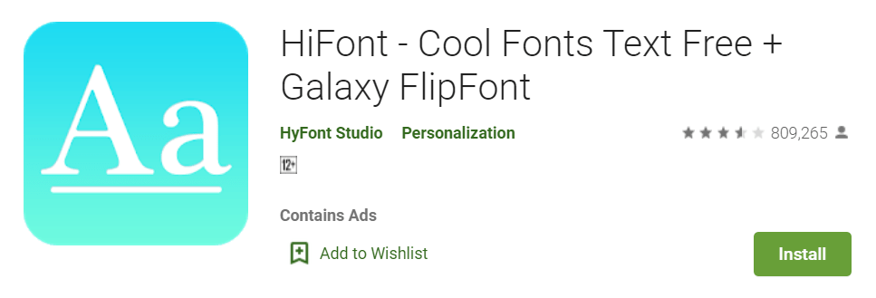 HiFont Cool Fonts Text Free Galaxy FlipFont