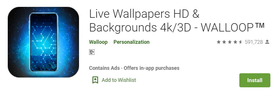 WALLOOP Live Wallpapers HD Backgrounds 4K 3D