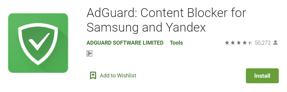 AdGuard Content Blocker for Samsung and Yandex