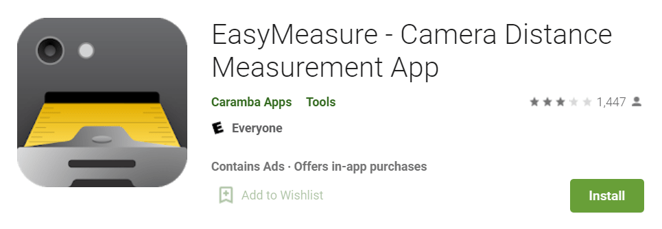 EasyMeasure Camera Distance Measurement App