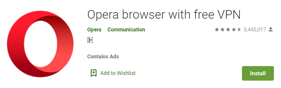 Opera Browser with Free VPN