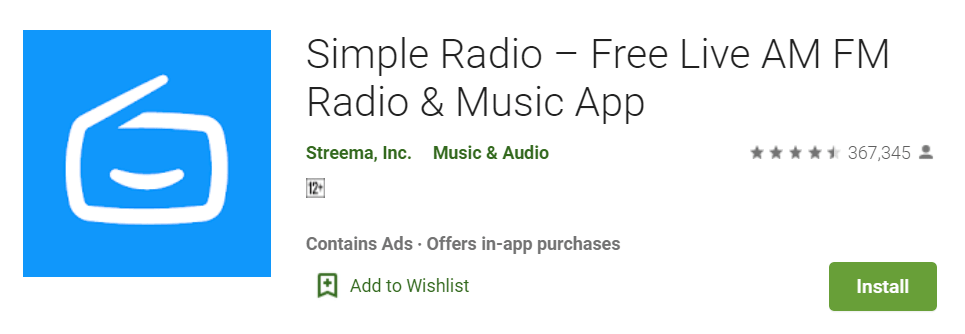 Simple Radio Free Live AM FM Radio Music App