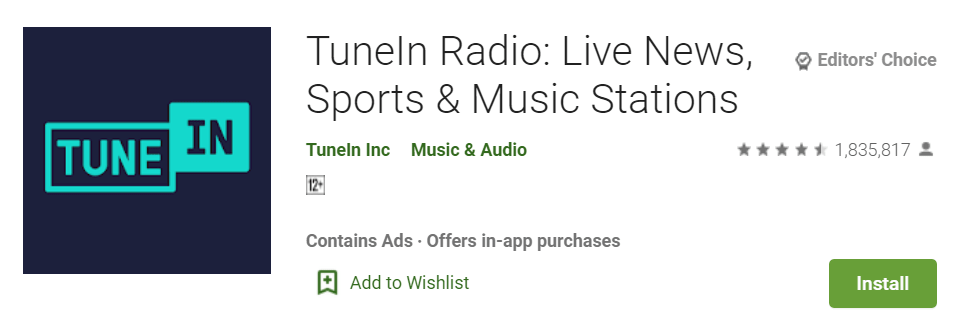 TuneIn Radio Live News Sports Music Stations