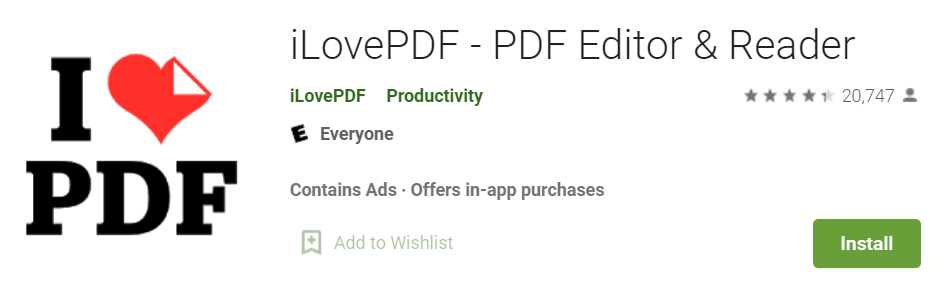 iLovePDF PDF Editor Reader