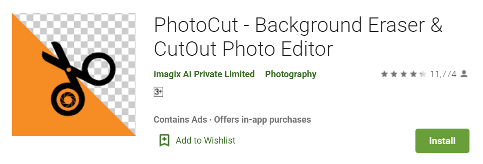 PhotoCut Background Eraser CutOut Photo Editor
