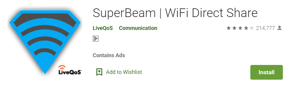 SuperBeam WiFi Direct Share