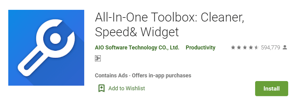 All In One Toolbox Cleaner Speed Widget