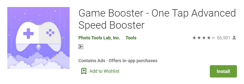 Game Booster One Tap Advanced Speed Booster