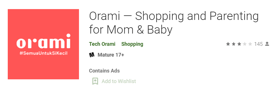 Orami Shopping and Parenting for Mom Baby