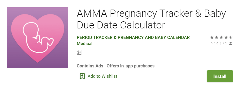 AMMA Pregnancy Tracker Baby Due Date Calculator